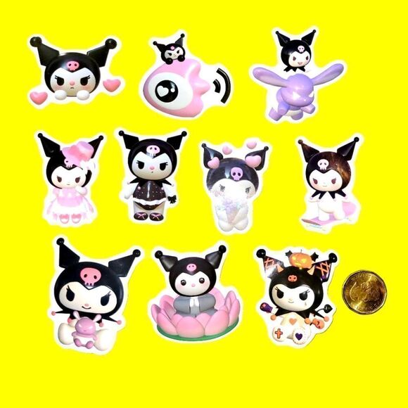3/$12 Brand New 10x Kuromi Waterproof Stickers #7 - Picture 1 of 1
